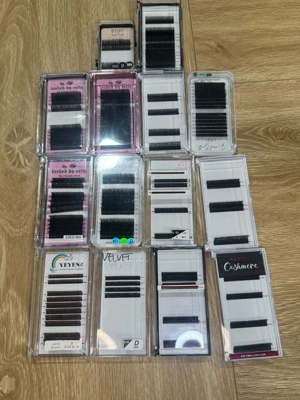 Eyelash Extensions Lot of Assorted Brand Trays Mixed Lengths and Curls